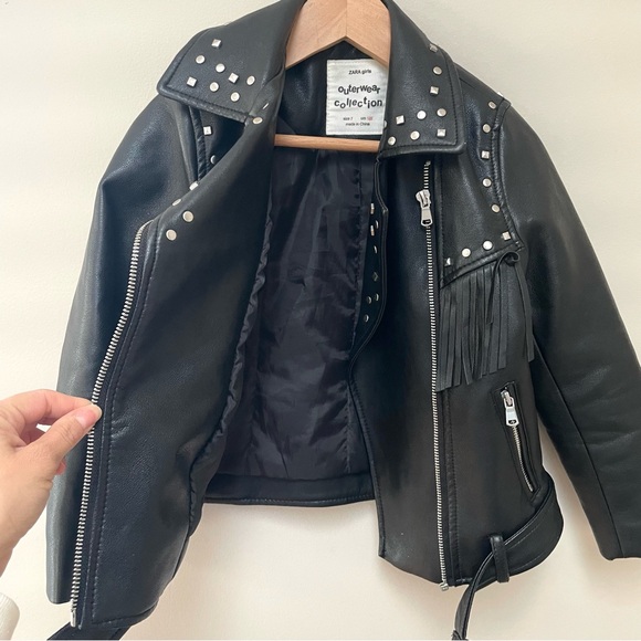 Zara Faux Leather Fringe Jacket - Picture 4 of 8